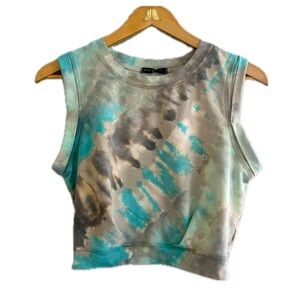 Hand Tie Dyed Sleeveless Cropped Tee